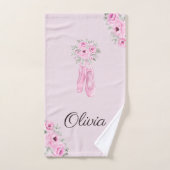 Eleganter rosa Floral Ballerina Personalisierter N Badhandtuch Set (Handtuch)