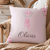 Eleganter rosa Floral Ballerina Personalisierter N Kissen
