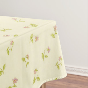 Eleganter rosa, florales Muster Gelber Hintergrund Tischdecke