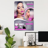 Eleganter rosa Friseur, Schönheitssalon - Poster (Heimbüro)