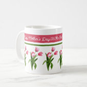 Eleganter Rosa Frühling Tulip Fröhlicher Muttertag Kaffeetasse (Vorderseite Links)