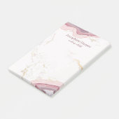 Eleganter Rosa Geode Gold Glitzer Marmoratine Post-it Klebezettel (angewinkelt)