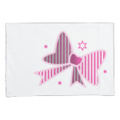 Eleganter rosa gestreifter Bow mit Stars Kissenabd Kissenbezug (Vorderseite-Rechts)