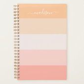 Eleganter, rosa gestreifter Script-Namensplaner Planer (Vorderseite)