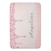 Eleganter Rosa Glam Glitzer Tropfen Bath Badematte (Vorderseite Vertikal)