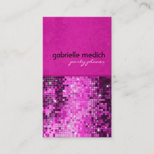 Eleganter rosa Glitter Metallic-Sequenz-Muster Visitenkarte