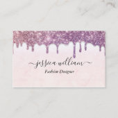 Eleganter Rosa Glitzer Agate Moderner Stil Visitenkarte (Vorderseite)