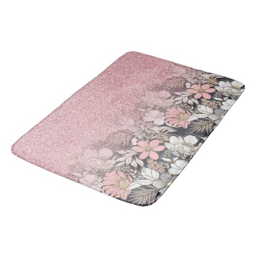 Eleganter Rosa Glitzer Badematte (Schrägansicht)