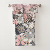 Eleganter Rosa Glitzer Badhandtuch Set (Insitu)