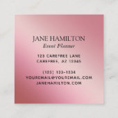 Eleganter Rosa Glitzer Balloons Quadratische Visitenkarte (Rückseite)