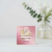 Eleganter Rosa Glitzer Balloons Quadratische Visitenkarte (Stehend Vorderseite)