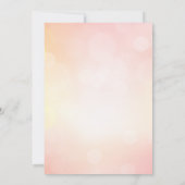 Eleganter rosa Glitzer Bokeh Light Chic Wedding Einladung (Rückseite)