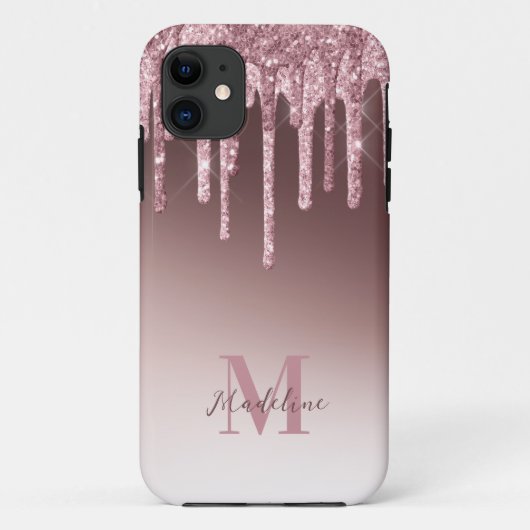 Eleganter Rosa-Glitzer Case-Mate iPhone Hülle (Rückseite)