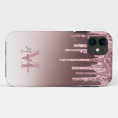 Eleganter Rosa-Glitzer Case-Mate iPhone Hülle (Rückseite (Horizontal))