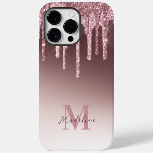 Eleganter Rosa-Glitzer Case-Mate iPhone Hülle (Rückseite)