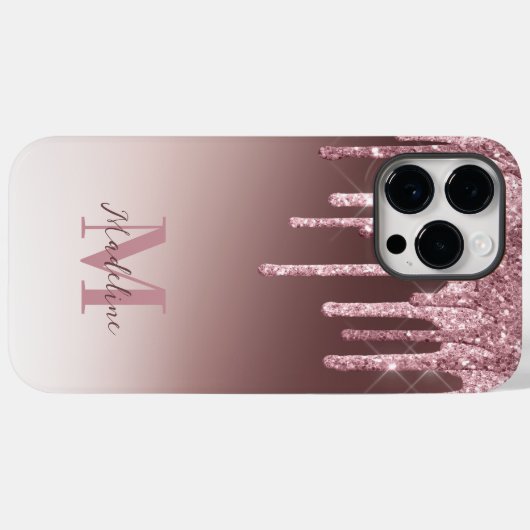 Eleganter Rosa-Glitzer Case-Mate iPhone Hülle (Rückseite (Horizontal))