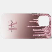Eleganter Rosa-Glitzer Case-Mate iPhone Hülle (Rückseite (Horizontal))