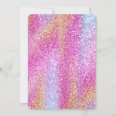 Eleganter Rosa Glitzer Doppelte Geburtstagsfeier Einladung (Rückseite)
