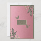 Eleganter Rosa Glitzer Eukalyptus-Paar Dusche Einladung (Rückseite)