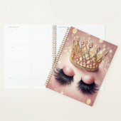 Eleganter Rosa Glitzer Eyelash Crown Planer (Anzeige)