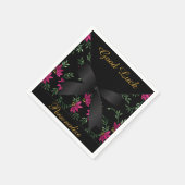 Eleganter rosa Glitzer Floral Serviette (Ecke)