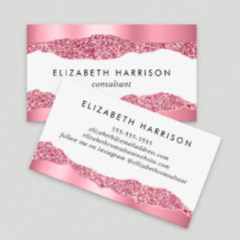 Eleganter Rosa Glitzer Foil Visitenkarte