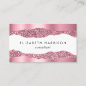 Eleganter Rosa Glitzer Foil Visitenkarte (Vorderseite)