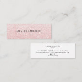 Eleganter, rosa Glitzer, ganz in Weiß Mini Visitenkarte (Vorne/Hinten)