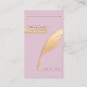 Eleganter rosa Glitzer Gold Quill Notary Public QR Visitenkarte (Vorderseite)
