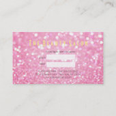 Eleganter Rosa Glitzer Goldschere Haarstil Terminkarte (Rückseite)