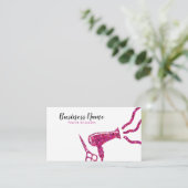 Eleganter Rosa Glitzer Haartrockner Frisör Terminkarte (Stehend Vorderseite)