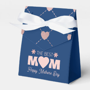 Eleganter Rosa Glitzer Herzensegel Beste Mama Geschenkschachtel