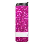 Eleganter Rosa Glitzer Individuelle Name Thermosbecher (Nach links gedreht)