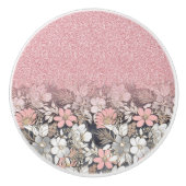 Eleganter Rosa Glitzer Keramikknauf (Vorderseite)