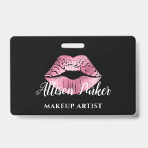 Eleganter rosa Glitzer Kiss Makeup Artist