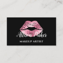 Eleganter rosa Glitzer Kiss Makeup Artist
