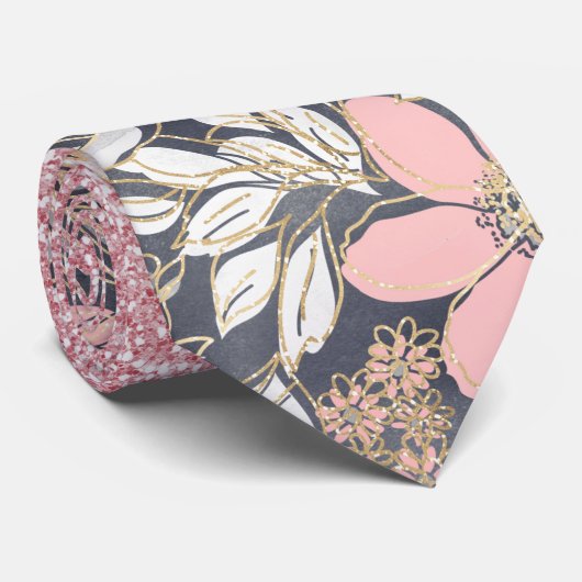 Eleganter Rosa Glitzer Krawatte (Gerollt)