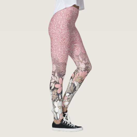 Eleganter Rosa Glitzer Leggings (Rechts)