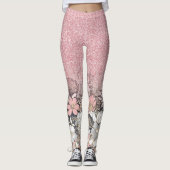 Eleganter Rosa Glitzer Leggings (Vorderseite)