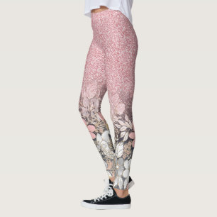 Eleganter Rosa Glitzer Leggings