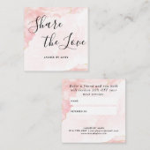 Eleganter Rosa-Glitzer-Marmor Empfehlungskarte (Vorne/Hinten)