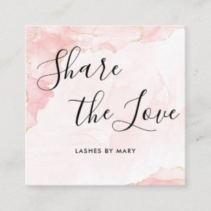 Eleganter Rosa-Glitzer-Marmor Empfehlungskarte