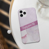 Eleganter rosa Glitzer-Marmor iPhone Case
