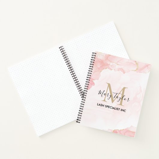 Eleganter Rosa-Glitzer-Marmor Notizblock (Innenseite)