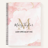 Eleganter Rosa-Glitzer-Marmor Notizblock (Vorderseite)