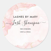 Eleganter Rosa-Glitzer-Marmor Runder Aufkleber (Vorderseite)