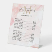 Eleganter Rosa-Glitzer-Marmor Sockelschild (Vorderseite)