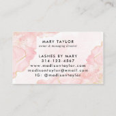 Eleganter Rosa-Glitzer-Marmor Visitenkarte (Rückseite)