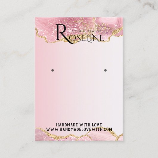 Eleganter, rosa Glitzer mit Aquarellfarbe Visitenkarte (Vorderseite)