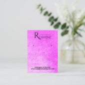 Eleganter, rosa Glitzer mit Aquarellfarbe Visitenkarte (Stehend Vorderseite)